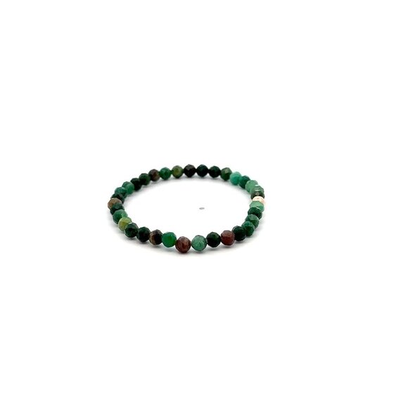 Natural Emerald Gemstones Mini 4mm 18K Rose Gold Charm Bead May Birthstone - Picture 5 of 5
